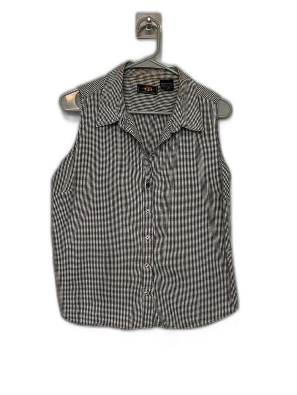 Vintage 90s Route 66 Plaid Sleeveless Button-Up Shirt